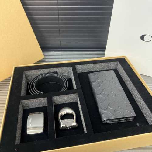 Coach 蔻驰 双扣腰带 西服夹钱包套盒 男士精品百搭款 优质合金扣头 高品质 全套包装 礼盒