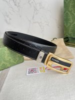 品名：古奇.Gu...Cci 腰带自动带 皮带 型号：自动扣，纯钢材质自动扣，自动带身，尾部外穿款 材料：百分百头层牛皮，保证真皮。24K纯钢扣专柜同等质量，