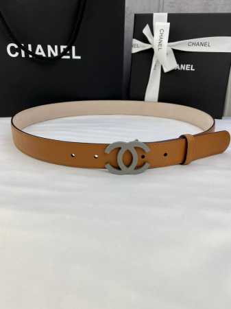 宽度3.0Cm Chanel 香奈儿 女士经典款腰带皮带新款光滑内衬磨砂牛皮搭配精品钢扣 - 点击图像关闭