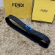 Fendi 芬迪 全套包装 专柜同款 宽4.0Cm 双环正反用腰带 Ff按钉搭扣 黑色Cuoio Romano皮革材质 反面面料带有烟草黄和黑色Ff图案 四方金