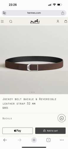 Jockey Belt Buckle & Reversible Leather Stra 22Mm