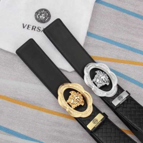 品名：Versace.范思哲 材质：原单牛皮腰带 百分百头层牛皮腰带保证真皮，24K纯钢扣，专柜原单品质、做工精细，时尚大牌，送人自用首选 包装