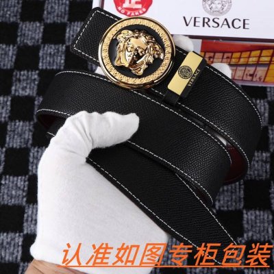 男士腰带：范思哲 原单 男士皮带：百分百头层牛皮，保证真皮。24K纯钢扣双面可用专柜同等质量， 送人自用首选 包装： 请认准如图专柜包装，赠送打孔器，银联发票，