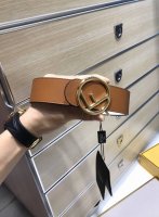 配送专柜包装 打孔针 特批 Fd 宽40Mm 标志造型宽皮带，圆F钉扣式，原版进口小牛皮，镀金表面金属制品，品质保证，非市场通货！