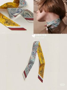 爱马仕Hermes“猎豹Bandana”Twilly小丝巾 Twilly真丝缎带 100%桑蚕丝 。 这款小巧的真丝配饰佩戴方式千变万化，可为您的日常造型增添灵