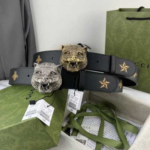 古奇，宽3.8Cm。最新原单意大利进口，Gucci复古标识出自80年代印花，搭配织纹背景，浮雕装饰金属搭扣，条条精美无瑕疵，原厂复刻，做工精细，搭配最新专柜方形