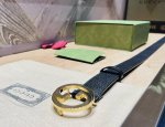 配全套包装礼盒 古奇 宽度3.0Cm 进口原厂黑色猫爪纹 搭配意大利原版皮革 精品双G五金