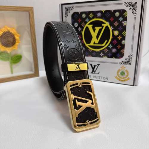 品名：Lv..路易..威登 材质：原单牛皮腰带 百分百头层牛皮腰带保证真皮，24K纯钢扣，专柜原单品质、做工精细，时尚大牌，送人自用首选 包装：