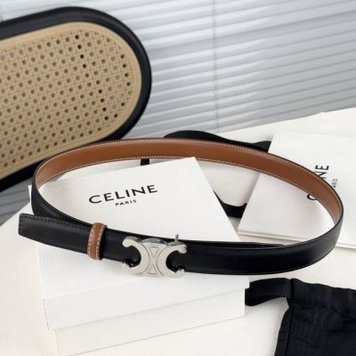 Celin E新品立体浮标扣女士腰带 意大利进口小牛皮 搭铜扣 宽度2.5双面佩