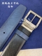 Prada 普拉达 专柜同款 男士休闲双面用腰带 宽3.4Cm 采用光滑双面头层小牛皮 采用简约外形设计，其上以prada徽标装饰，勾勒精致细节，是prada男