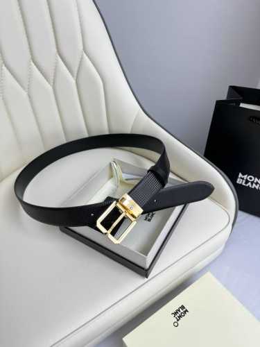 特 Montblanc万宝龙 宽3.5cm 采用头层牛皮 精品针式扣头 自由裁剪商务休闲