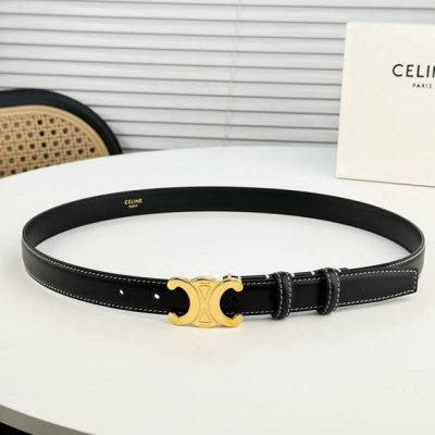 Celin E新品立体浮标针扣女士腰带 意大利进口小牛皮 搭铜扣 宽度2.5