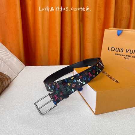 -Louis Vuitton ：经典原单品质，一面黑彩印花一面平纹底，原单精品针扣，精工制作，细节看图，实物拍摄，高端奢华，宽度3.0Cm - 点击图像关闭