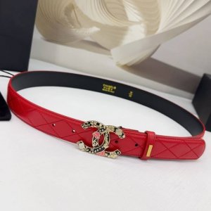 3.0Cm香奈儿腰带，双面头层牛皮皮料，长度：.75.80.85.90.95.100欧，彩色五金铜扣原版开模定制庆祝]