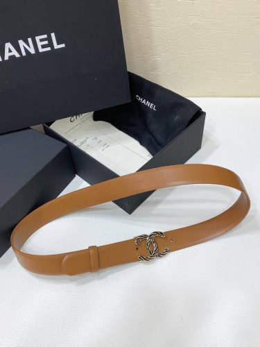 Chanel 24C 树脂黑 与 金色金属 Logo搭扣 黄铜金属进口胎小牛皮带身 手感柔软 细腻 3.0Cm