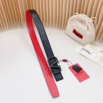 特 3.4Cm 华伦天奴新款，双面头层牛皮鳄鱼纹皮料，长度：.75.80.85.90.95.100.105.110欧，铜五金钻扣原版开模定制庆祝]