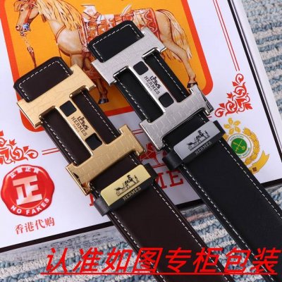 品名：爱马仕...腰带原单 皮带 材料：百分百头层牛皮，保证真皮。24K纯钢扣双面可用专柜同等质量， 送人自用首选 包装： 请认准如图专柜包装，赠送打孔器，银联