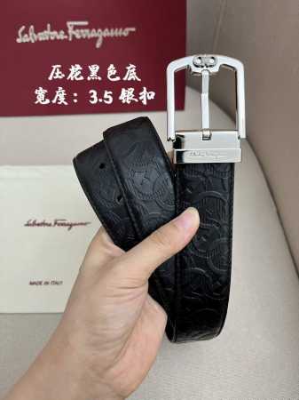 特 Ferragamo菲拉格慕男士专柜对版金属扣，头层牛皮双面外用腰带，商务通勤休闲场合均适合佩戴。3.5Cm - 点击图像关闭