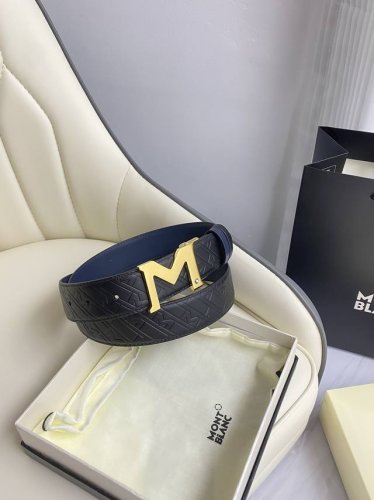 Montblanc万宝龙 宽3.5Cm 采用头层牛皮 精品针式扣头 自由裁剪商务休闲皮带