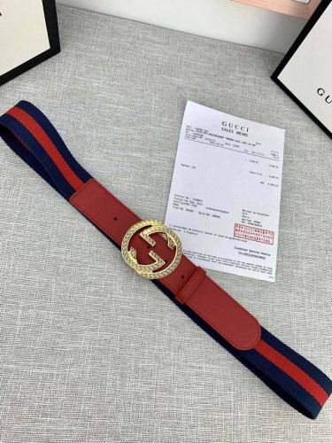 宽度3.8Cm G U C C I 经典帆布织带腰带 头尾用采头层小皮牛的点缀 配以织纹质皮滚边和原单钢扣。夏季男百女搭款 上身效超果级棒