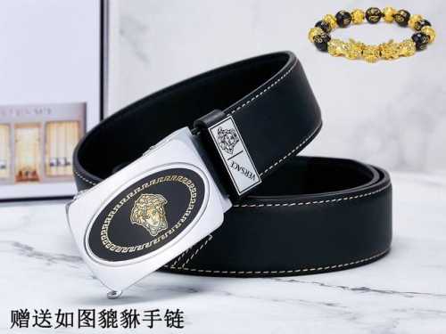 皮带：Versace.范思哲自动扣 腰带：百分百头层牛皮，自动带，保证真皮。24K纯钢扣双面可用专柜同等质量， 送人自用首选 包装： 请认准如图