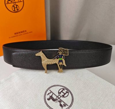 HermèS爱马仕 双头尖 两面手掌纹 定金品质 双面头层牛皮 寸半38Mm 配H新款珐琅亮金 银扣 顶级