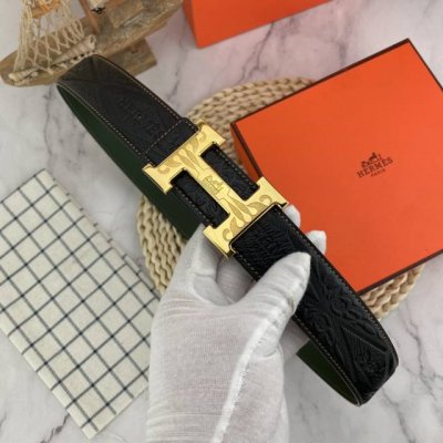 爱马仕 特种皮腰带系列 ，原厂五金精品不锈钢扣 手感柔软舒适 宽3.8Cm。