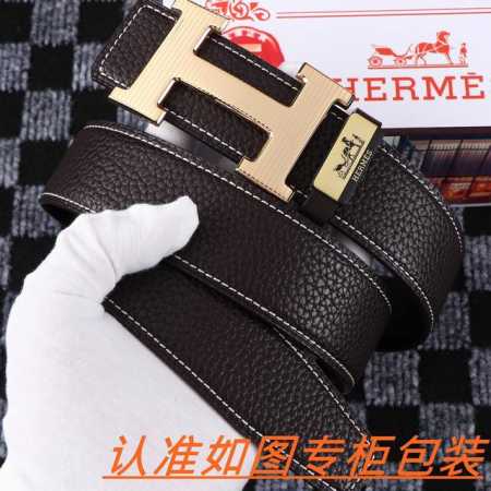 男士腰带：爱马仕 原单 男士皮带：百分百头层牛皮，保证真皮。24K纯钢扣双面可用专柜同等质量， 送人自用首选 包装： 请认准如图专柜包装，赠送打孔器，银联发票， - 点击图像关闭