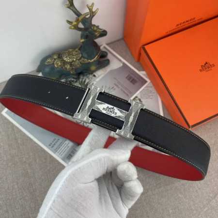 爱马仕 特种皮腰带系列 ，原厂五金精品不锈钢扣 手感柔软舒适 宽3.8Cm。 - 点击图像关闭