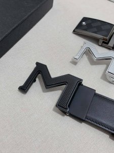 Mont~Blanc万~宝龙 宽3.5Cm 进口双面牛皮 百分百专柜纯铜扣 一带两用 时尚大气 成功男士的必备品 送礼佳品 自行裁剪尺码 扣头可随意搭配！