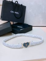 Chanel Cc爱心 牛仔 金 黄铜Logo扣 小牛皮 银色金属 与 金色金属 3.0Cm精品 弹力十足 百搭 优雅 码数含扣S=65Cm总长可用75、80、