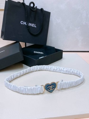Chanel Cc爱心 牛仔 金 黄铜Logo扣 小牛皮 银色金属 与 金色金属 3.0Cm精品 弹力十足 百搭 优雅 码数含扣S=65Cm总长可用75、80、