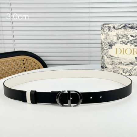 Dior 24早春新款 C D搭扣黄铜腰带扣，小牛皮腰带 双面佩戴 经典永存 3Cm - 点击图像关闭