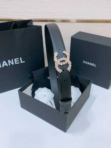 Chanel 春夏新款 小牛皮与黄铜Cc搭扣 精致细腻 光滑优雅 3.0Cm
