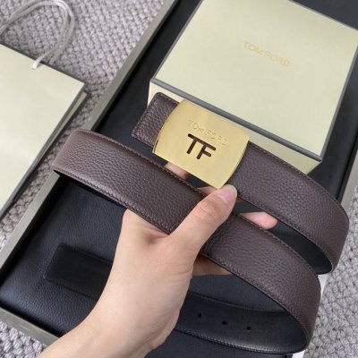 Tom Ford 汤姆福特。新品高端双面小牛皮，简约商务男士腰带，4.0Cm宽，双面使用，配原版包装