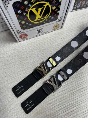 品名：Lv..路易..威登 材质：原单牛皮腰带 百分百头层牛皮腰带保证真皮，24K纯钢扣，专柜原单品质、做工精细，时尚大牌，送人自用首选 包装： 请认准如图专柜