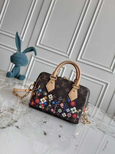 独家背景 动态芯片 顶级原单 M14175 本款 Speedy BandoulièRe 20 手袋融合 Monogram 帆布和牛皮革饰边，再借路易威登 X 村