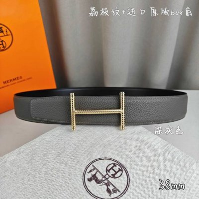 Hermes 爱马仕 宽度 3.8Cm 代购品质 腰带手工品质进口精选优质皮 搭配精钢金属挂扣 双面可用 进口Togo皮带身 工艺细节处理到位 注重细节不败于细
