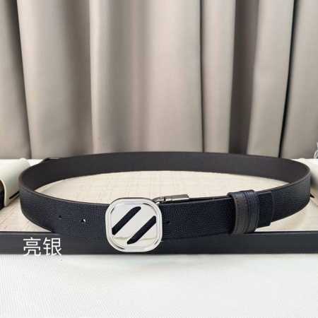 杰尼亚，头层牛皮 宽3.5Cm 官网同步，纯铜金属标识，适合商务低调人士！ - 点击图像关闭