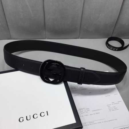 配送专柜全套礼盒包装。 G U C C I 原單品質 老鼠貨 宽度4.0毫米 進口荔枝紋面平紋小牛皮底 精品經典圓雙g钢扣，尽显高贵！ - 点击图像关闭