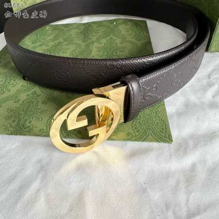 Gucci古琦 男士 宽度3.8Cm 简单大方 精品五金 进口皮 佩戴效果非常不错 送礼自用最佳推荐 - 点击图像关闭