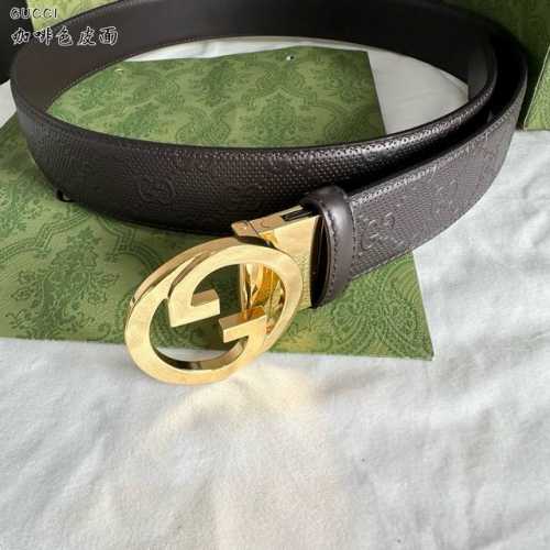 Gucci古琦 男士 宽度3.8Cm 简单大方 精品五金 进口皮 佩戴效果非常不错 送礼自用最佳推荐
