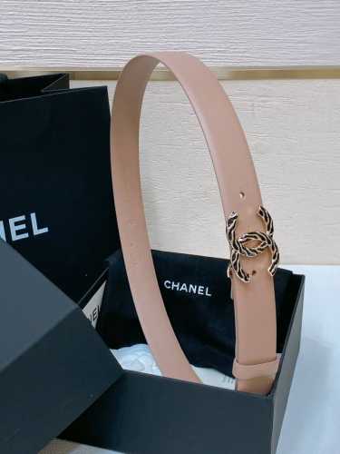 Chanel 24C 树脂黑 与 金色金属 Logo搭扣 黄铜金属进口胎小牛皮带身 手感柔软 细腻 3.0Cm