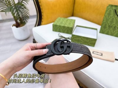 古奇 原单.品牌气息浓厚采用头层牛皮制作 结实耐用 迎合商务风格，上身效果超好，细节一流，商业潮男搭配休闲时尚 3.8厘米