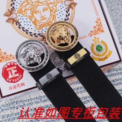 男士腰带：范思哲··原单·P210 男士皮带：百分百头层牛皮，保证真皮。24K纯钢扣双面可用专柜同等质量， 送人自用首选 包装： 请认准如图专柜包装，赠送打孔器