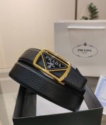 普拉达男士自动腰带- 宽度34Mm 精品钢扣 精工打造 手感柔软 长短可以裁剪