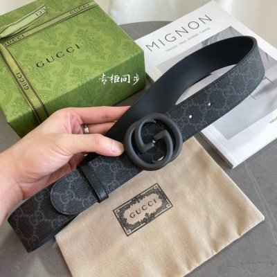 特P150 Gucci 专柜新版横标 编码411924·Kgdhn·1476 双面进口原厂防水Pvc材质 比牛皮还耐用 宽度4.0Cm 烤漆工艺双G带扣