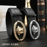 特 范思哲秘原单高档品质专柜官网同步支持Nfc感应宽度3.9精美镶钻扣头意大利双面进口头层小牛皮原版美人头花纹手感极佳 上身郊果棒男士最爱商务休闲两用长度100