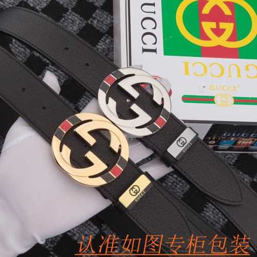 品名：古奇皮带gu...Cci原单腰带 材料：百分百头层牛皮腰带，保证真皮皮带，专柜原单品质、做工精细，送人自用首选 包装： 请认准如图专柜包装，赠送打孔器，银