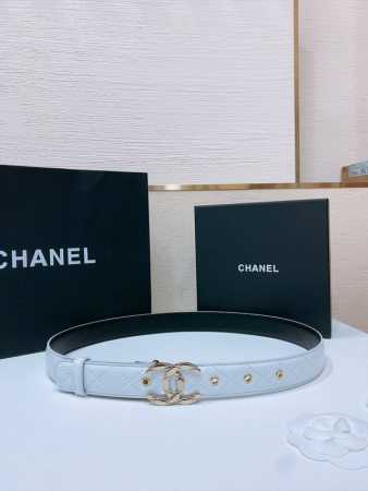 Chane L经典双C皮带腰带 新款Logo扣搭配进口胎羊皮，质感满分，简直身春日里的点睛之笔，皮带直径3.0Cm - 点击图像关闭